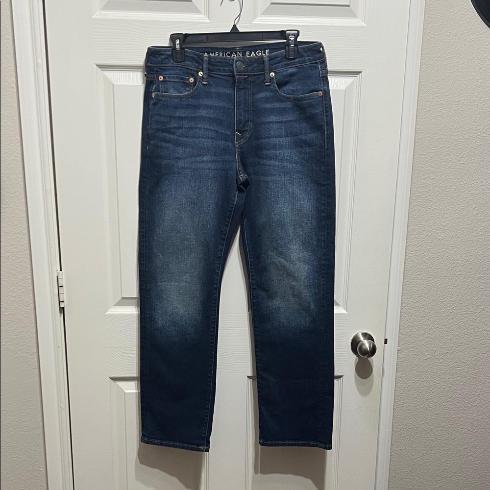 American Eagle Outfitters Men's Dark Blue Straight Jeans